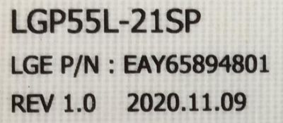 FUENTE DE PODER PARA TV LG NANOCELL / NUMERO DE PARTE EAY65894801 / LGP55L-21SP / 65894801 / 3PCR02914A / EPCE21CB1A / PANEL HC550DQB-SLDA1-2141 / DISPLAY LC550EQP (SP)(A1) / MODELO 55NANO90UNA / 55NANO90UPA.BUSYLJR - Imagen 2